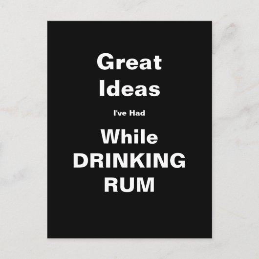 Große Ideen trinken Rum Postkarte (Vorderseite)