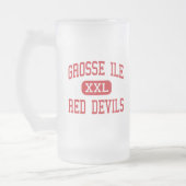 Grosse Ile - rote Teufel - Mitte - Grosse Ile Mattglas Bierglas (Links)