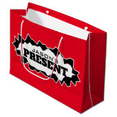 Große, individuelle Geschenktasche mit lustig ripp Große Geschenktüte (Vorderseite Schrägansicht)