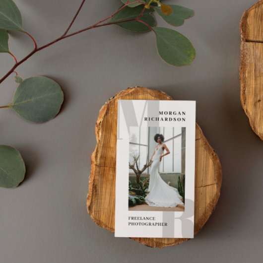 Große Initialen Blassgraue Typografie Fotograf Visitenkarte