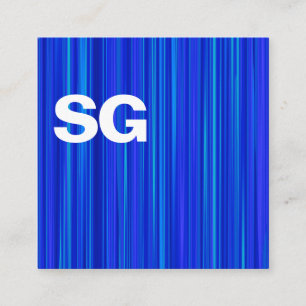Große Initialen - Platz - gebürstetes Blau Quadratische Visitenkarte