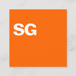 Große Initialen - Platz - Orange Quadratische Visitenkarte