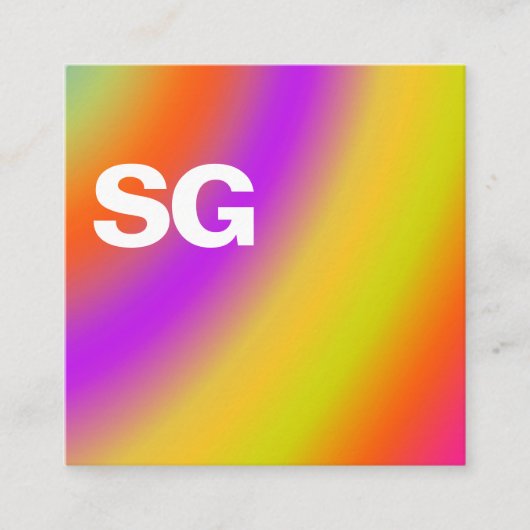 Große Initialen - Quadrat - weiche Farben 02 Quadratische Visitenkarte (Vorderseite)
