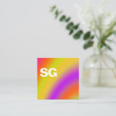 Große Initialen - Quadrat - weiche Farben 03 Quadratische Visitenkarte (Stehend Vorderseite)