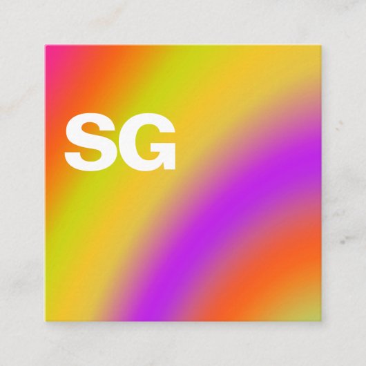 Große Initialen - Quadrat - weiche Farben 03 Quadratische Visitenkarte (Vorderseite)
