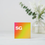 Große Initialen - Quadrat - weiche Farben Quadratische Visitenkarte (Stehend Vorderseite)
