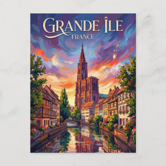 Große Insel Frankreich Postkarte (Vorderseite)