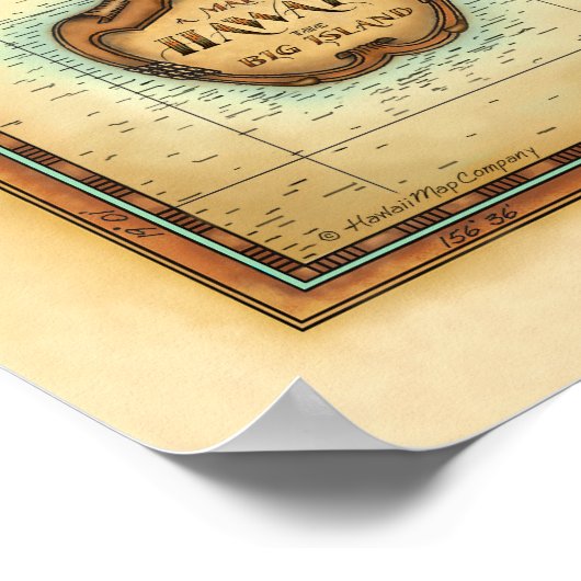 Große Insel Hawaii Poster (Ecke)