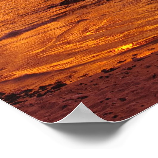 Große Insel, Hawaii. Sonnenuntergang, Big Island H Poster (Ecke)