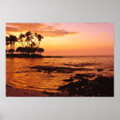 Große Insel, Hawaii. Sonnenuntergang, Big Island H Poster (Vorne)