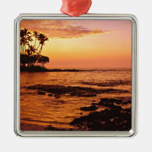 Große Insel, Hawaii. Sunset, Big Island Hawaii.2 Ornament Aus Metall