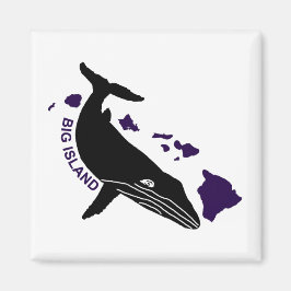 Große Insel - Lila Hawaii-Inseln Humpback Magnet