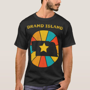 Große Insel Nebraska Vintag gebeugtes Souvenir T-Shirt