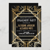 Große Inspirierte Art Deco Engagement Party Einlad Einladung (Vorne/Hinten)