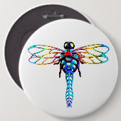große irisierende Libelle Button (Vorne & Hinten)