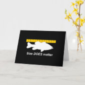 "Größe ist" - lustige Barschangeln von Bedeutung Karte (Gelbe Blume)