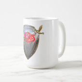 Große Jesus-Schwert- und Schild-Tasse Kaffeetasse (VorderseiteRechts)