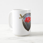 Große Jesus-Schwert- und Schild-Tasse Kaffeetasse (Vorderseite Links)