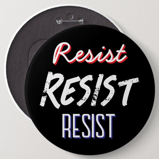 Große Jumbo-Sized Resist | Protest gegen Trump Button (Vorne & Hinten)