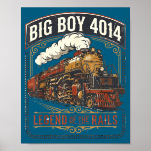 Große Jungen 4014 Dampflokomotiven Zug vintage Poster