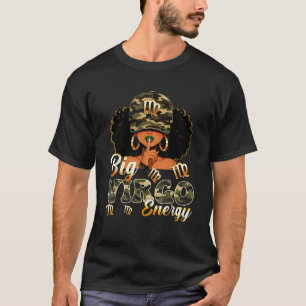 Große Jungfrau Energie Tarnung Schwarze Frau Mütze T-Shirt
