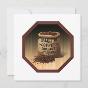 Große Jute-Tasche mit Etikett für Halfhyde Coffee Einladung