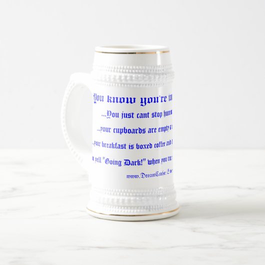 Große Kaffee-Tasse Bierglas (Vorderseite Links)