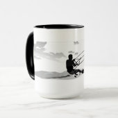 Große Kaffee-Tasse - Kitesurfing Tasse (Vorderseite Links)
