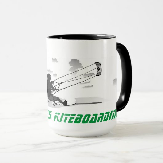 Große Kaffee-Tasse - Kitesurfing Tasse (VorderseiteRechts)