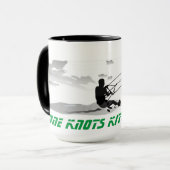 Große Kaffee-Tasse - Kitesurfing Tasse (Vorderseite Links)