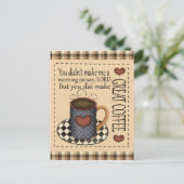 Große Kaffeemaschine Cartoon Postkarte (Stehend Vorderseite)