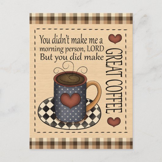 Große Kaffeemaschine Cartoon Postkarte (Vorderseite)