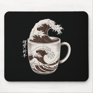 Große Kaffeemaschine japanische Art Tasse Caffe Mousepad