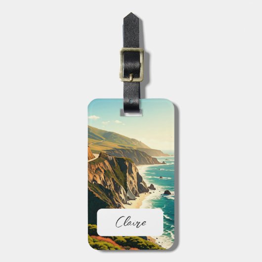 Große kalifornische Küste Gepäckanhänger (Vorderseite vertikal)