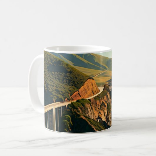 Große kalifornische Küste Kaffeetasse (Vorderseite Links)