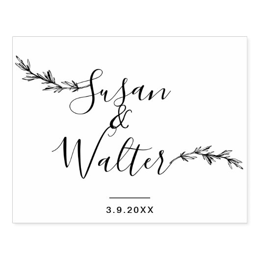 Große Kalligraphie-Hochzeit Gummistempel (Prägung)