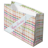 Große Karierte Geburtstagsgeschenke Geschenktüte (Vorderseite Schrägansicht)