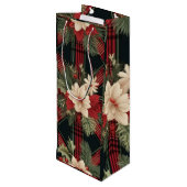 Große Karierte Geschenktasche der Marine Geschenktüte Für Weinflaschen (Rückseite Schrägansicht)