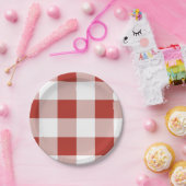 Große karierte rote Gingham-Papierplatte | Kariert Pappteller (Party)