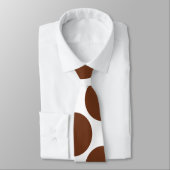 Große kastanienbraune Polka-Punkte auf weißer Krawatte (Gebunden)