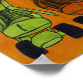 Große Katze auf Roller Skate Poster! Poster (Ecke)