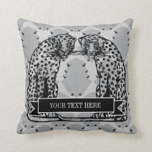 Große Katze Gepard Art Deco Hollywood Regency Stil Kissen