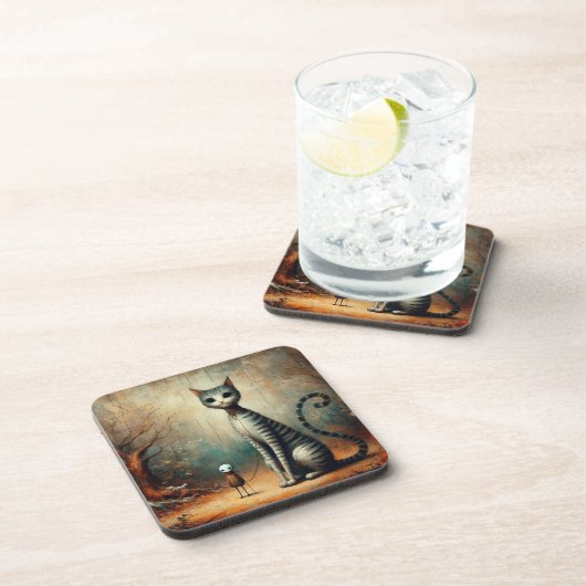 Große Katze Getränkeuntersetzer (Rechte Seite)