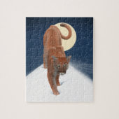 Große Katze im Winterschnee - Löwe Puzzle (Vertikal)