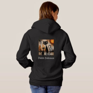 Große Katze Kleine Katze Halloween  Hoodie