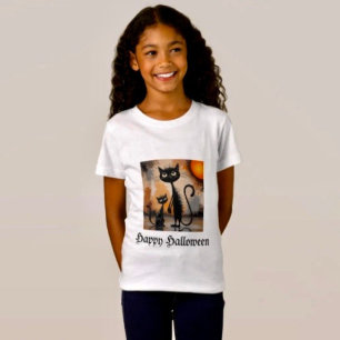 Große Katze Kleine Katze Halloween T-Shirt