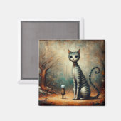 Große Katze Magnet (Vorderseite/Rückseite)