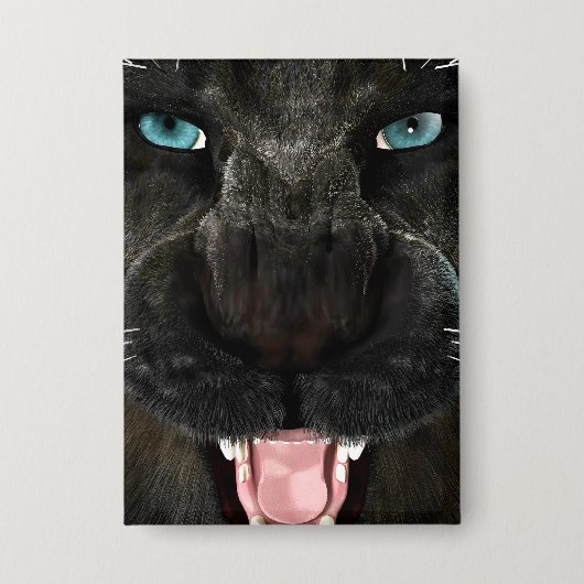 Große Katze Schwarzer Panther Button (Vorderseite)