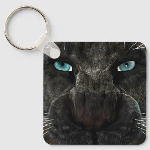 Große Katze Schwarzer Panther Schlüsselanhänger