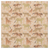 Große Katzen auf Pfirsich-Tupfen Stoff (Muster)